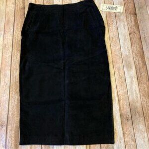 Savannah Elegant Black Suede Pencil Skirt size 14 possibly new with out tags
